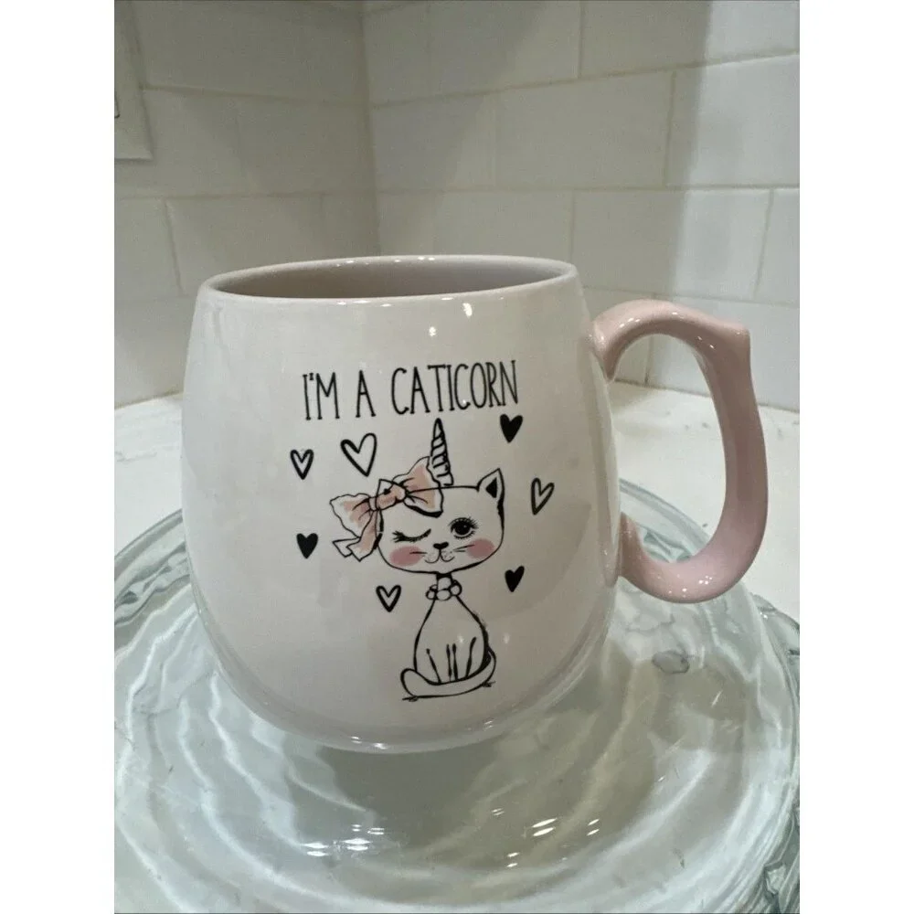 Caticorn Ceramic Mug Cat & Unicorn 18 oz Very Cute & Unique!